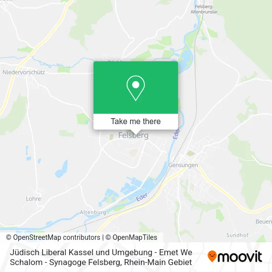 Карта Jüdisch Liberal Kassel und Umgebung - Emet We Schalom - Synagoge Felsberg