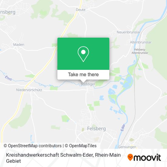 Карта Kreishandwerkerschaft Schwalm-Eder