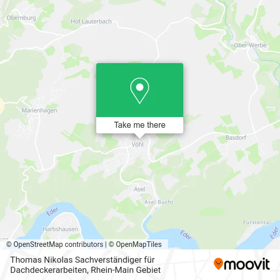 Карта Thomas Nikolas Sachverständiger für Dachdeckerarbeiten