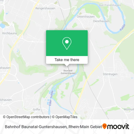 Карта Bahnhof Baunatal-Guntershausen