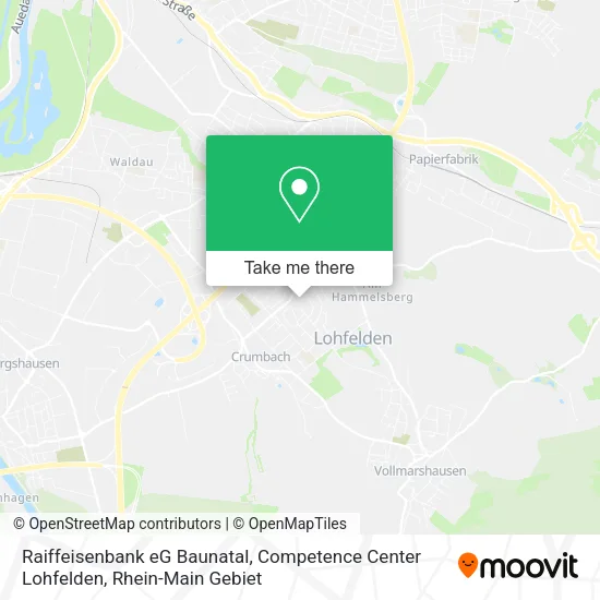 Карта Raiffeisenbank eG Baunatal, Competence Center Lohfelden
