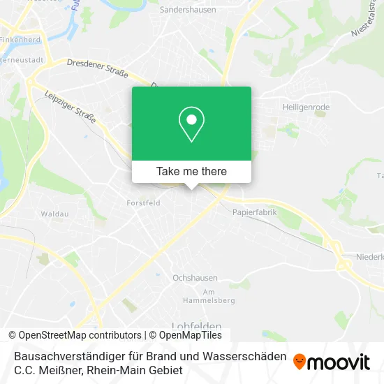 Карта Bausachverständiger für Brand und Wasserschäden C.C. Meißner