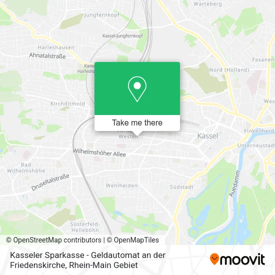 Карта Kasseler Sparkasse - Geldautomat an der Friedenskirche