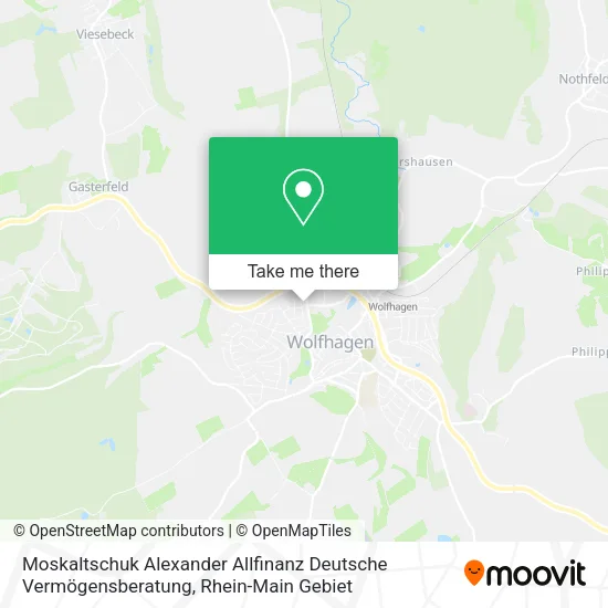 Карта Moskaltschuk Alexander Allfinanz Deutsche Vermögensberatung
