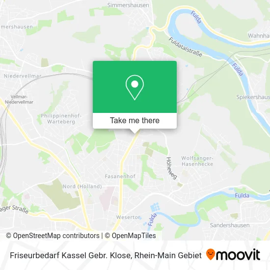 Карта Friseurbedarf Kassel Gebr. Klose