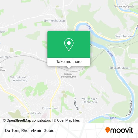 Карта Da Toni