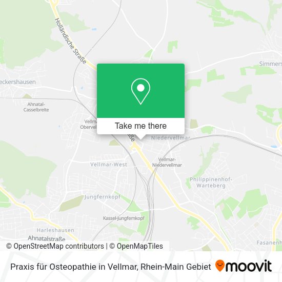 Карта Praxis für Osteopathie in Vellmar