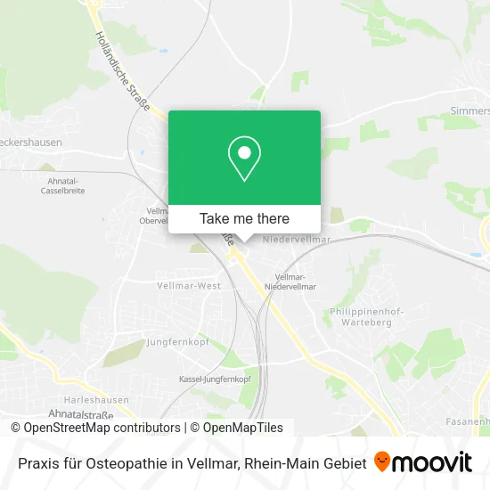 Карта Praxis für Osteopathie in Vellmar
