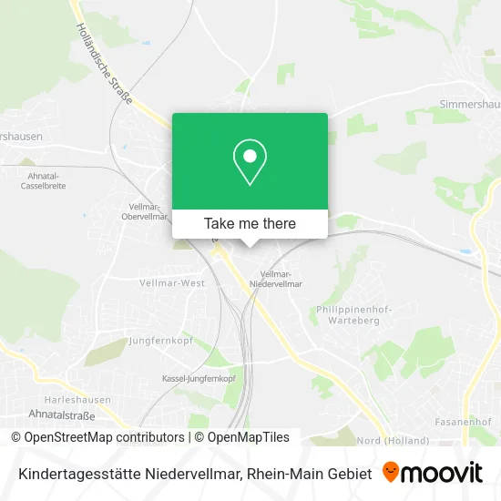 Карта Kindertagesstätte Niedervellmar