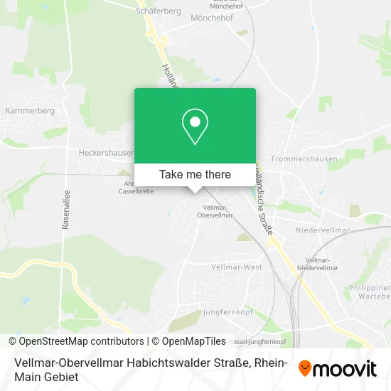 Карта Vellmar-Obervellmar Habichtswalder Straße