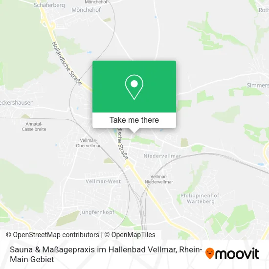 Карта Sauna & Maßagepraxis im Hallenbad Vellmar