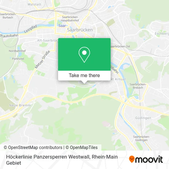 Карта Höckerlinie Panzersperren Westwall