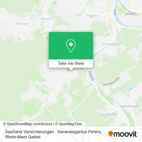 Карта Saarland Versicherungen - Generalagentur Peters