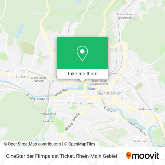 Карта CineStar der Filmpalast Ticket