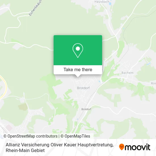 Карта Allianz Versicherung Oliver Kauer Hauptvertretung