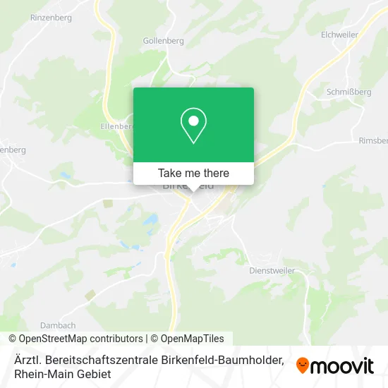 Карта Ärztl. Bereitschaftszentrale Birkenfeld-Baumholder