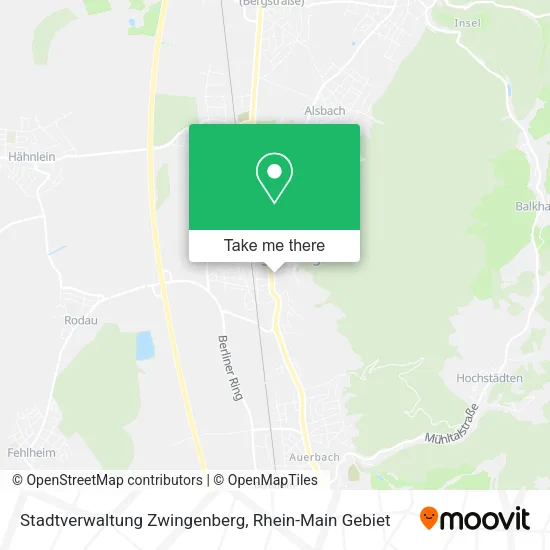 Карта Stadtverwaltung Zwingenberg