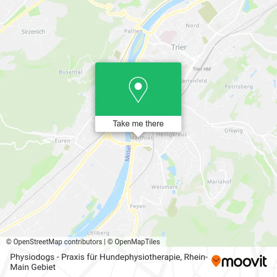 Карта Physiodogs - Praxis für Hundephysiotherapie