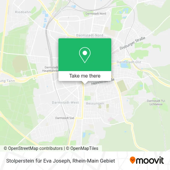 Карта Stolperstein für Eva Joseph