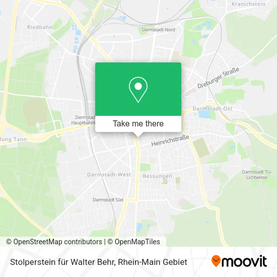 Карта Stolperstein für Walter Behr