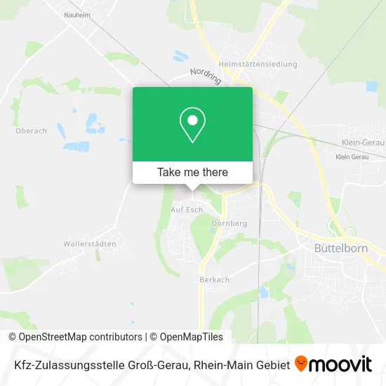 Карта Kfz-Zulassungsstelle Groß-Gerau