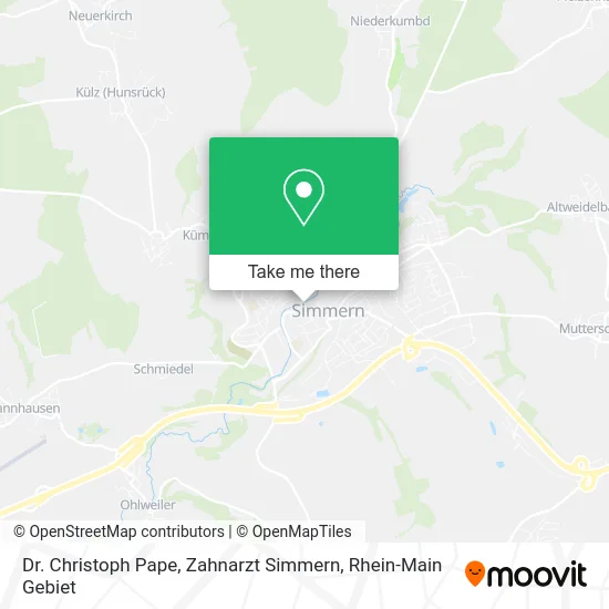 Карта Dr. Christoph Pape, Zahnarzt Simmern
