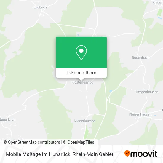 Карта Mobile Maßage im Hunsrück
