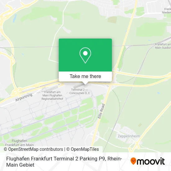Карта Flughafen Frankfurt Terminal 2 Parking P9