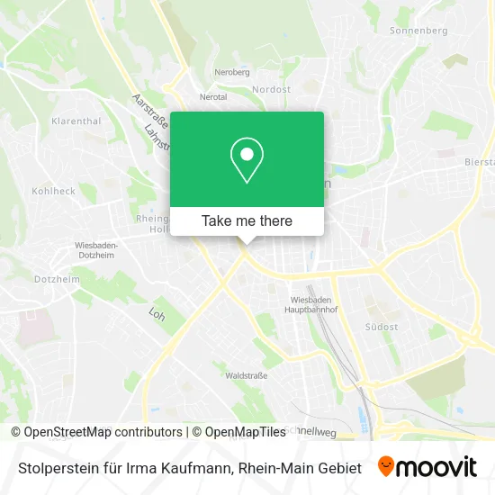 Карта Stolperstein für Irma Kaufmann