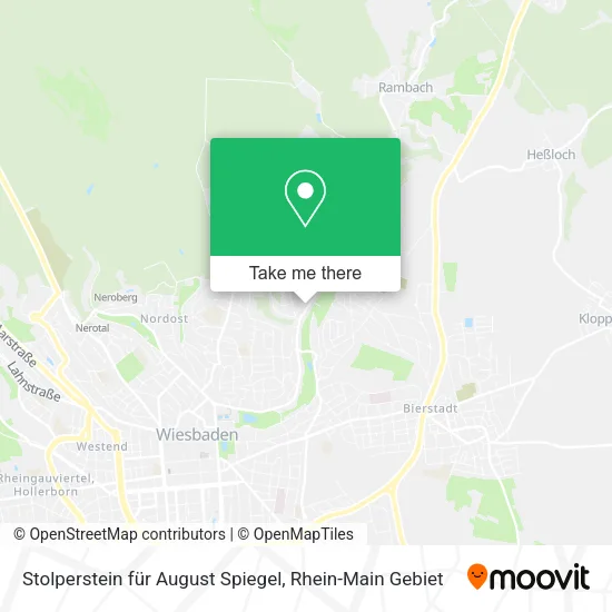 Карта Stolperstein für August Spiegel