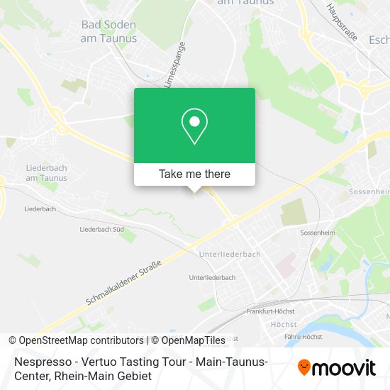 Карта Nespresso - Vertuo Tasting Tour - Main-Taunus-Center