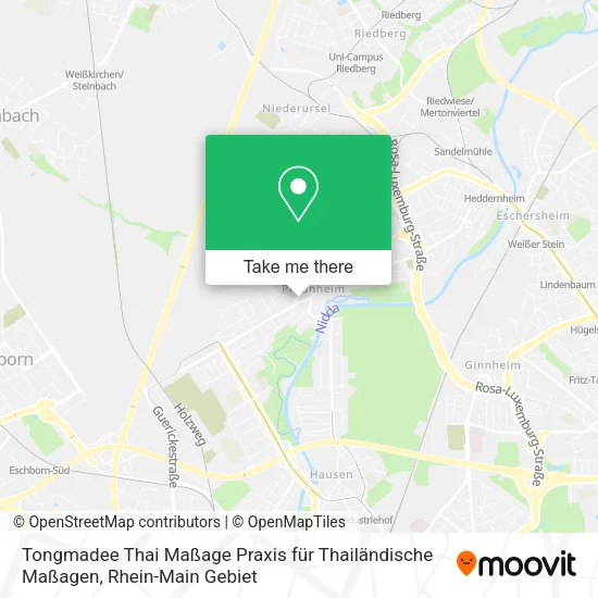 Карта Tongmadee Thai Maßage Praxis für Thailändische Maßagen