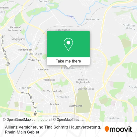 Карта Allianz Versicherung Tina Schmitt Hauptvertretung