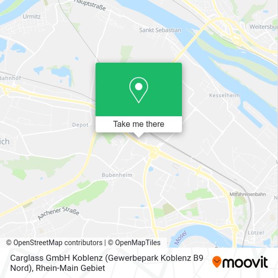 Wie komme ich mit Bus oder Bahn nach Carglass GmbH Koblenz (Gewerbepark