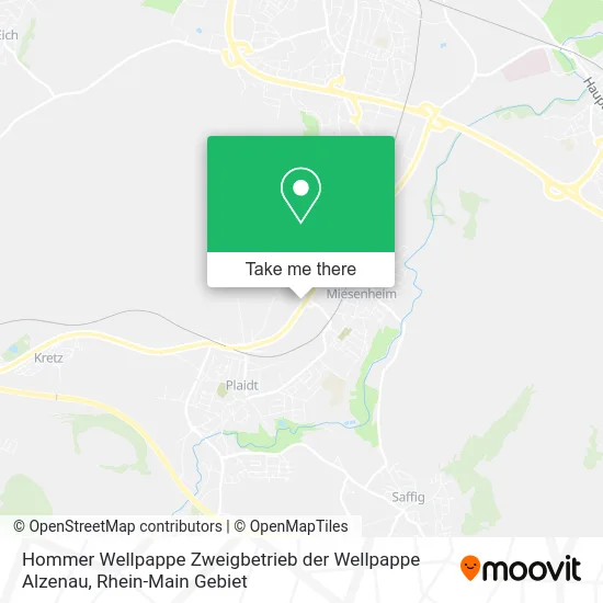 Карта Hommer Wellpappe Zweigbetrieb der Wellpappe Alzenau