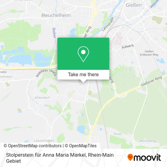 Карта Stolperstein für Anna Maria Markel