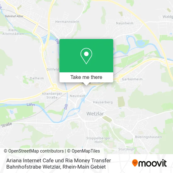 Карта Ariana Internet Cafe und Ria Money Transfer Bahnhofstrabe Wetzlar