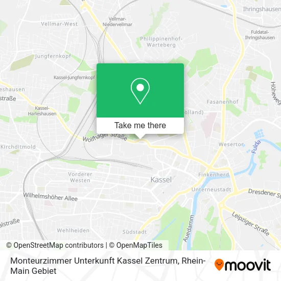Карта Monteurzimmer Unterkunft Kassel Zentrum