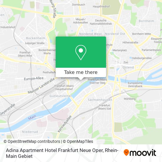 Adina Apartment Hotel Frankfurt Neue Oper map