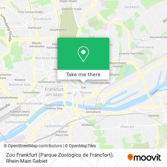 Карта Zoo Frankfurt (Parque Zoológico de Fráncfort)