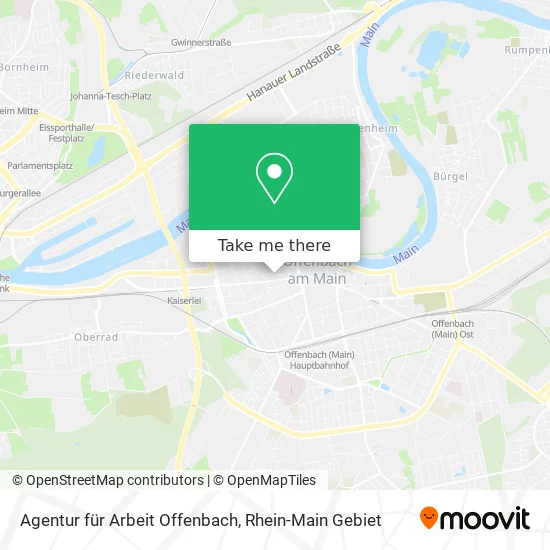 Карта Agentur für Arbeit Offenbach