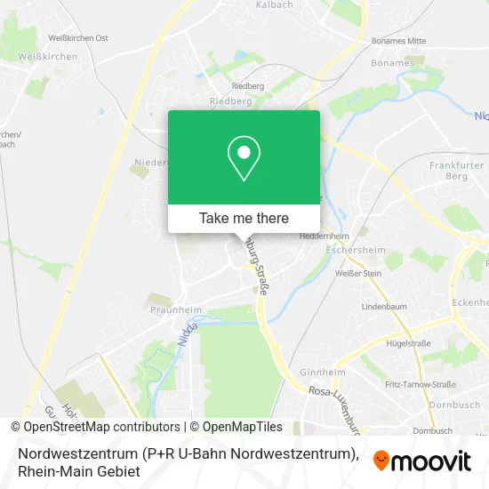 Карта Nordwestzentrum (P+R U-Bahn Nordwestzentrum)