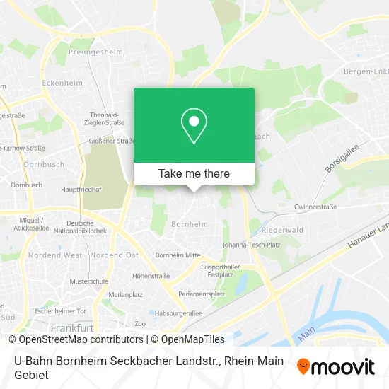 Карта U-Bahn Bornheim Seckbacher Landstr.