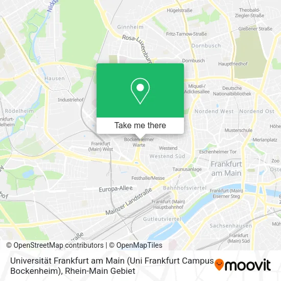 Карта Universität Frankfurt am Main (Uni Frankfurt Campus Bockenheim)