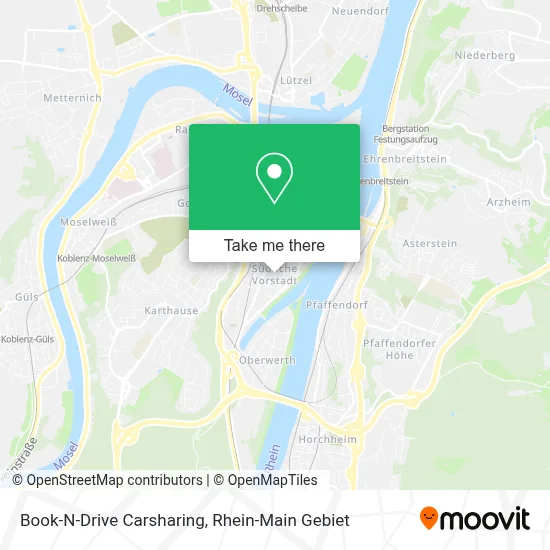 Book-N-Drive Carsharing map