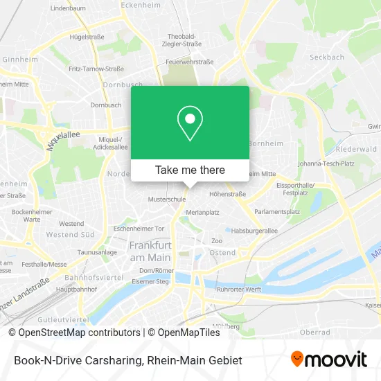 Book-N-Drive Carsharing map