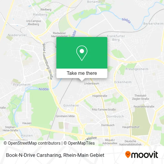 Book-N-Drive Carsharing map