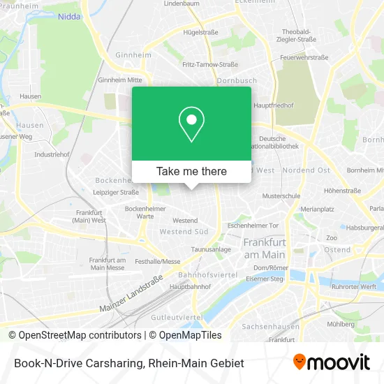 Book-N-Drive Carsharing map