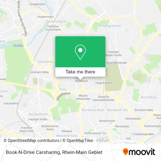 Book-N-Drive Carsharing map