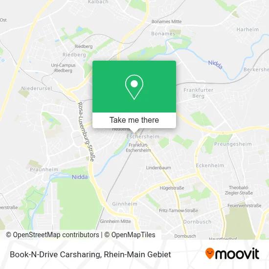 Book-N-Drive Carsharing map